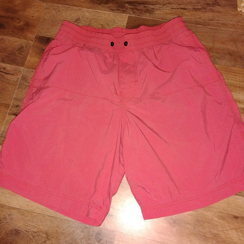 Columbia Omni Shield Shorts Mens Small Pink Omni-Shade Mesh Lined Fishing Swim A